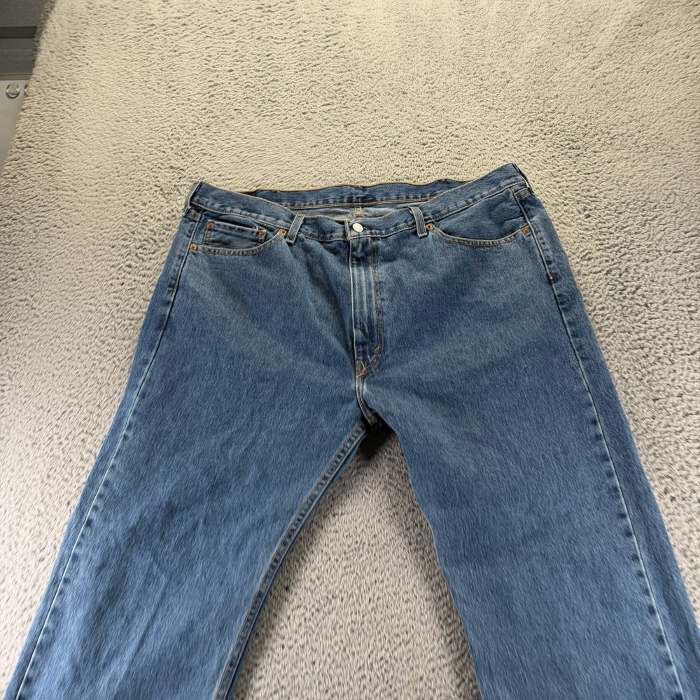 Levi's 505 Jeans Mens 42x30 Blue Cotton Denim Straight Leg Baggy Faded Workwear - Picture 2 of 10